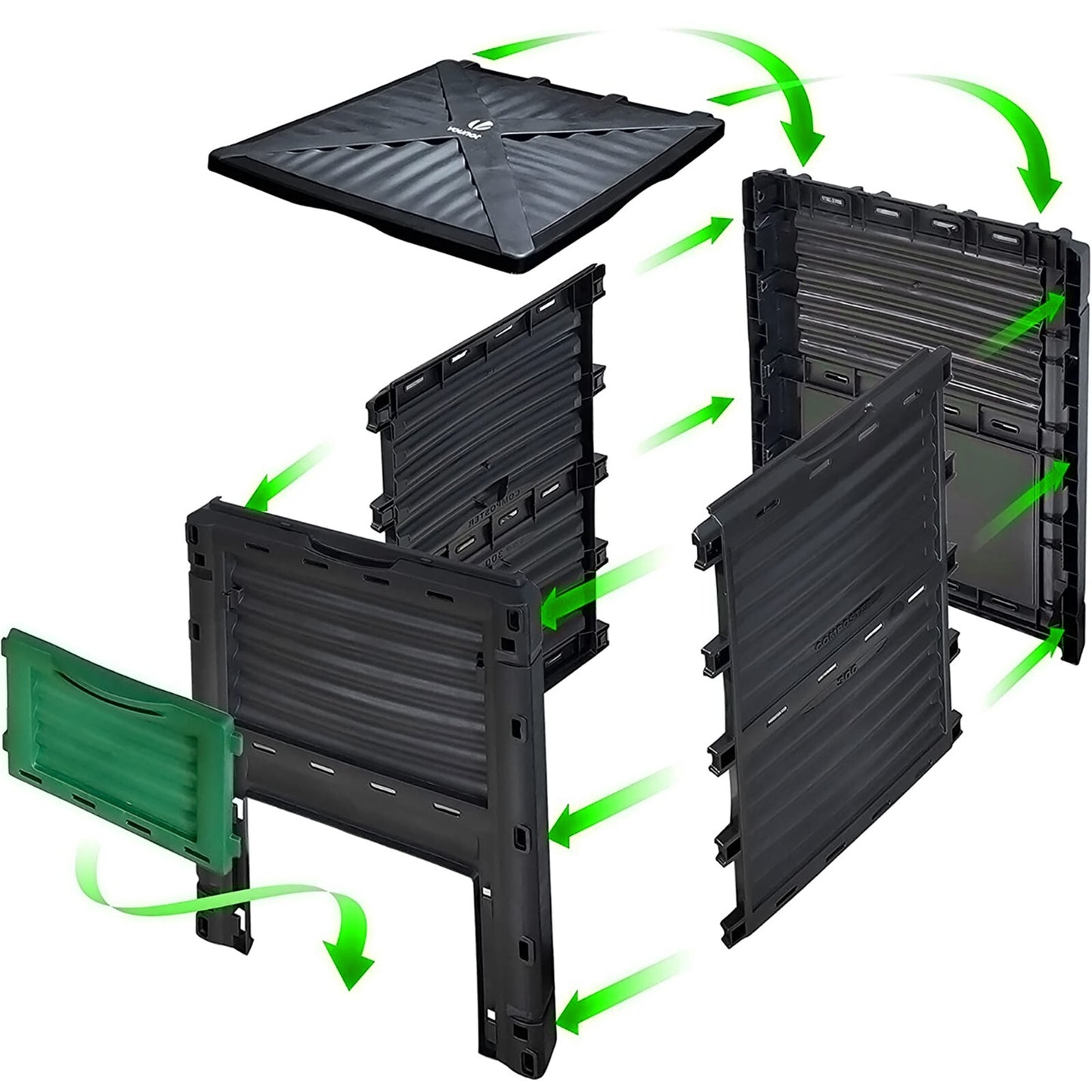 Eco Friendly 300L Garden Composter Bin Organic Waste Compost Converter
