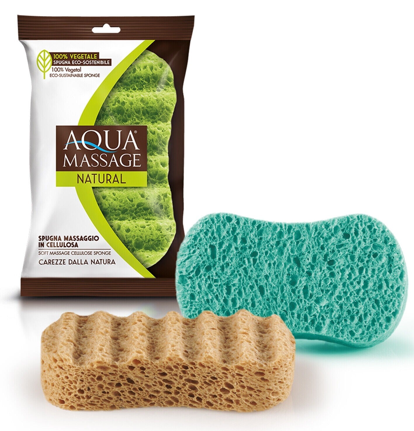 Aqua Massage Natural Sponge Soft Massage Vegetal Cellulose Eco Sustainable