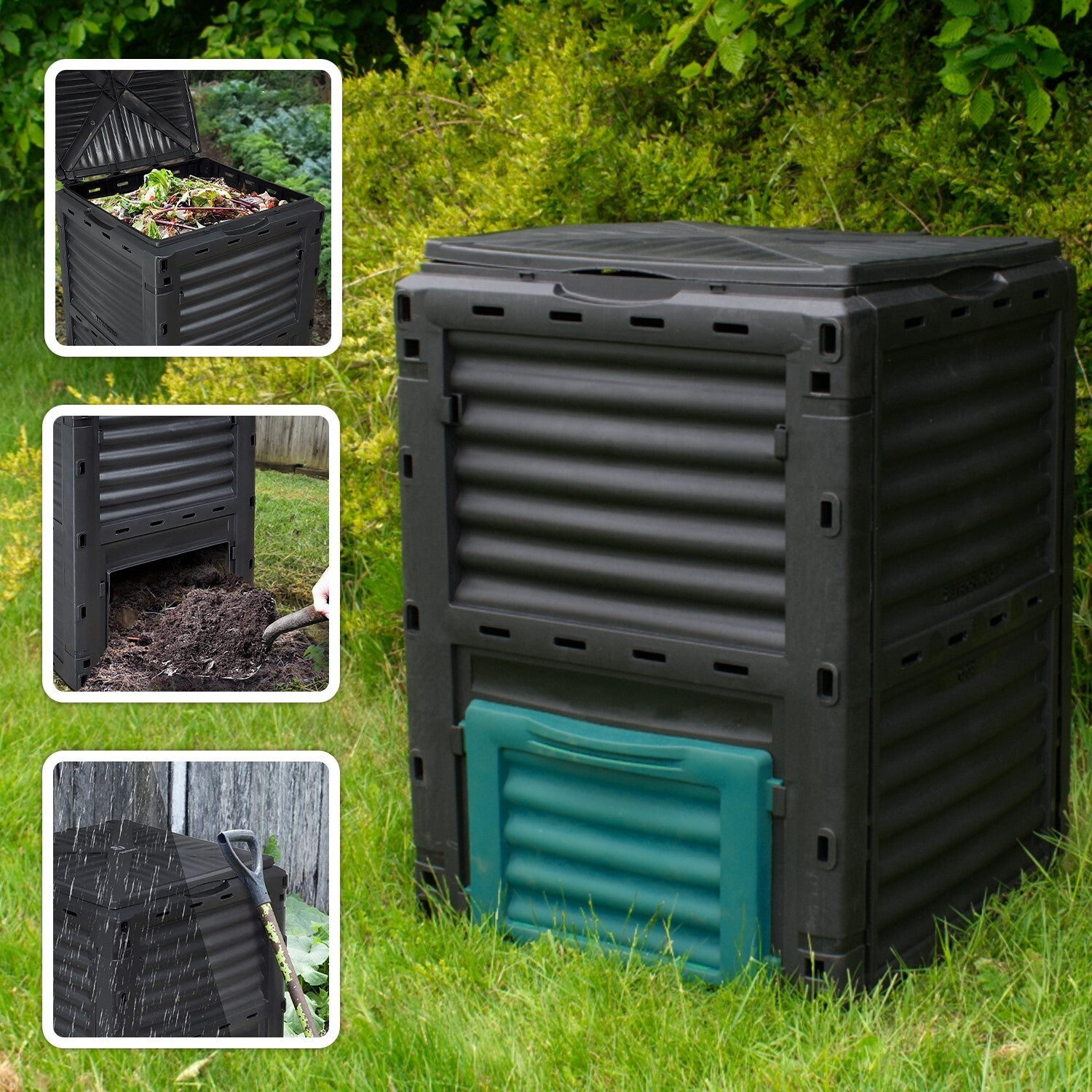Eco Friendly 300L Garden Composter Bin Organic Waste Compost Converter